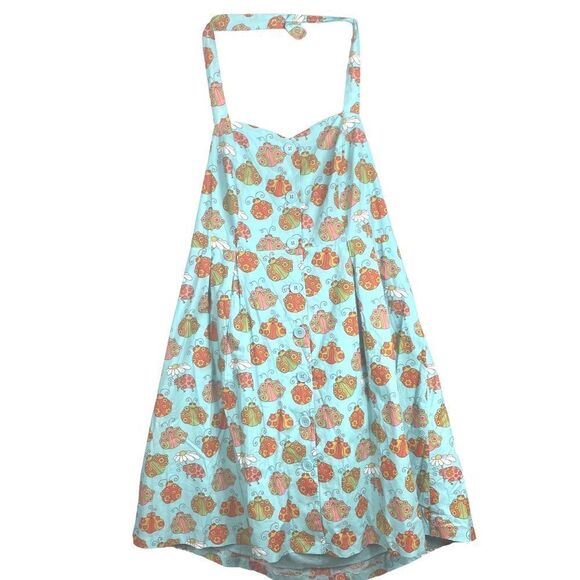 ModCloth x Marisol Muro Wm’s Sz XXL Blue Ladybug Aligned Destiny Fit Flare Dress - Picture 2 of 8